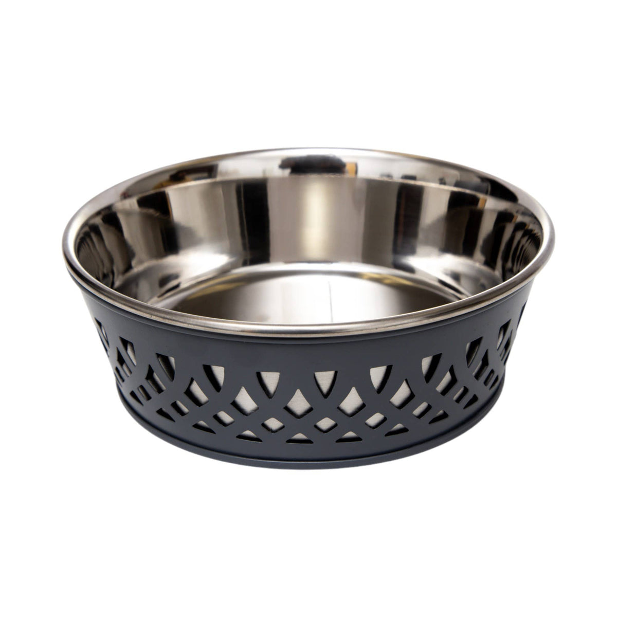 Top view of Eco-Friendly Stainless Steel Farmhouse Dog Bowl showing removable stainless steel insert