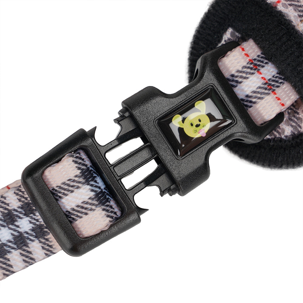 EcoBark eco-friendly plaid dog harness set with matching leash