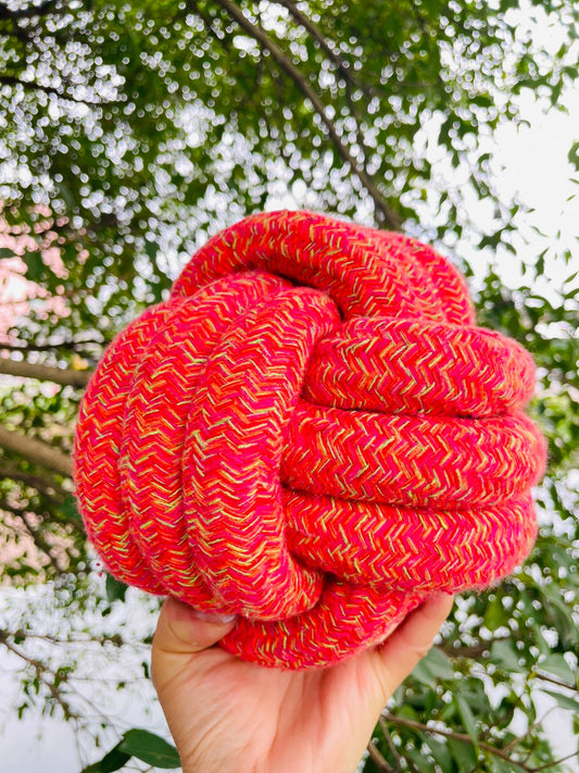 Handmade Jumbo Rope Ball Dog Toy made from sustainable rope