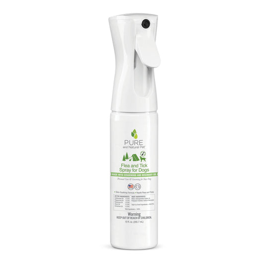 Pure and Natural Flea & Tick Spray for Dogs botanical spray bottle