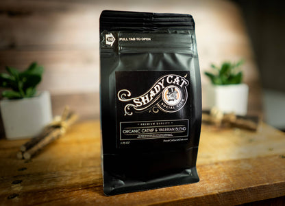 Organic Catnip & Valerian Blend bag by Shady Cat Social Club – front view