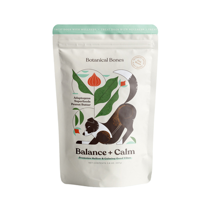 Botanical Bones Balance + Calm Cookies organic dog treats front of package