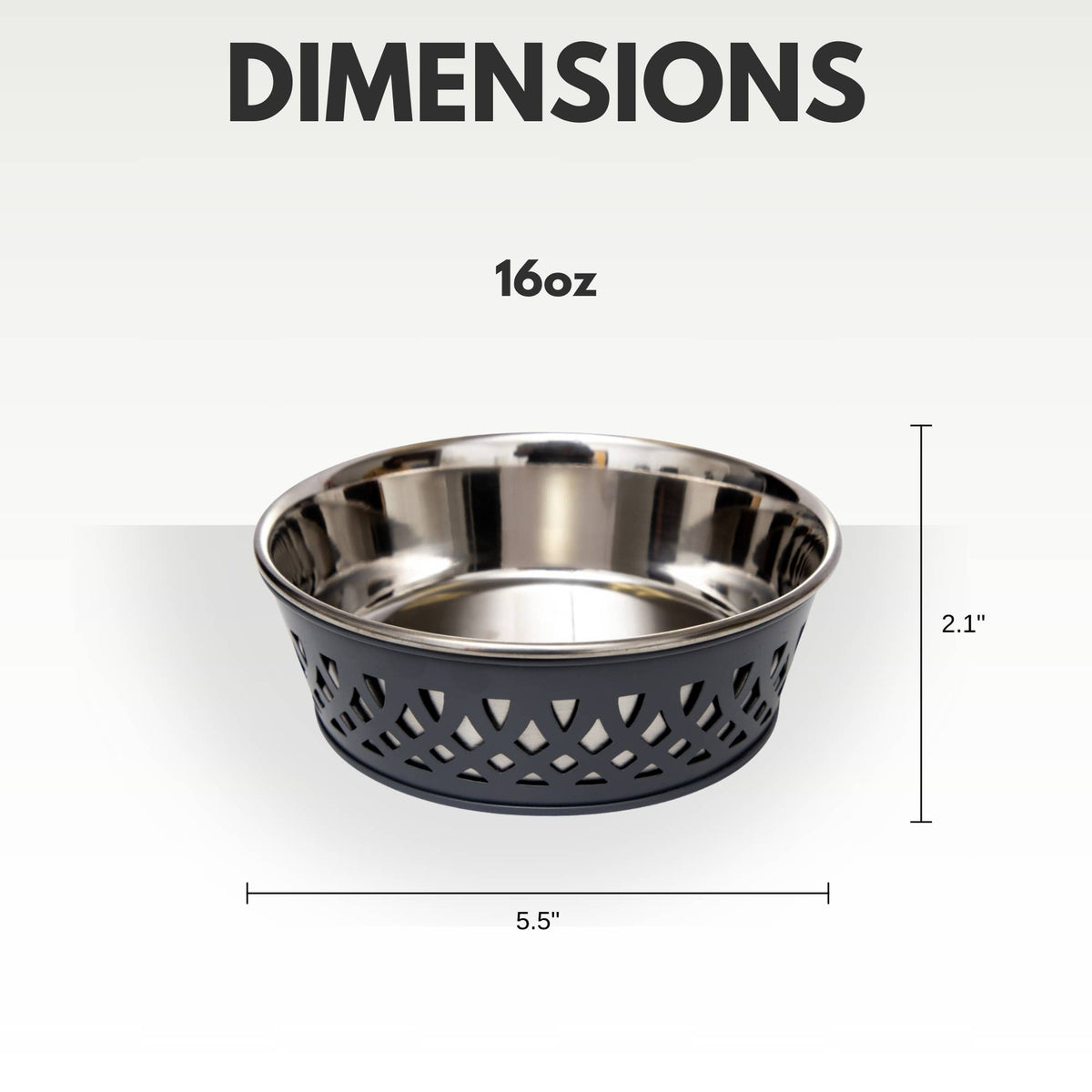 Dimensions of Eco-Friendly Stainless Steel Farmhouse Dog Bowl – 16 oz