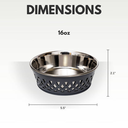 Dimensions of Eco-Friendly Stainless Steel Farmhouse Dog Bowl – 16 oz