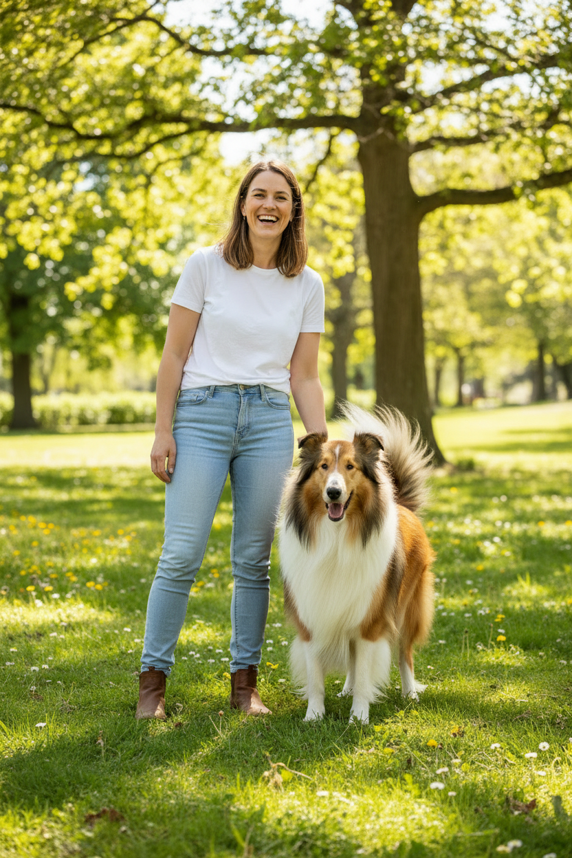 Healthy, tangle-free dog coat after using B&B Hairdresser’s Shedding & Detangling Solution