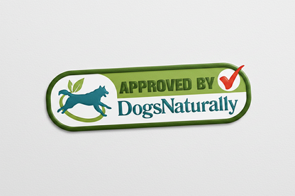Dogs Naturally Approved recognition for Dogs Love Maca organic meal topper.