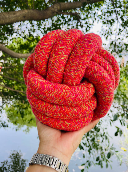 Handmade Jumbo Rope Ball Dog Toy showing durable handcrafted rope construction