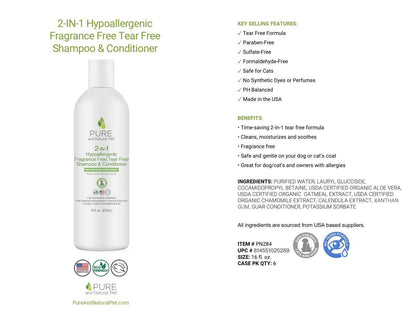 2-in-1 hypoallergenic shampoo and conditioner features and ingredients