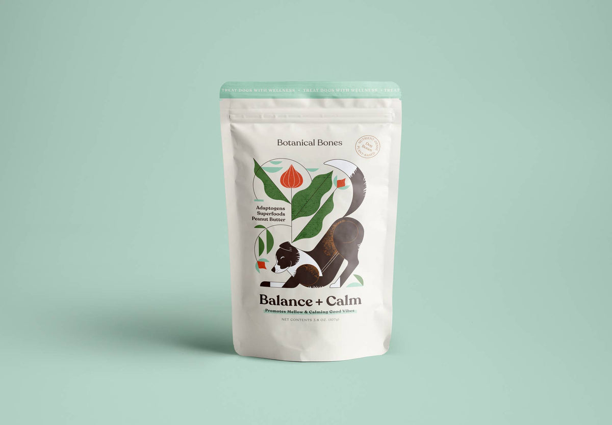 Botanical Bones Balance + Calm Cookies displayed in a natural home setting