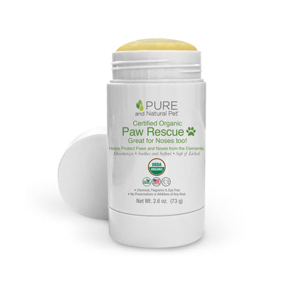 Pure and Natural Pet Paw Rescue Certified Organic Paw Balm in white container