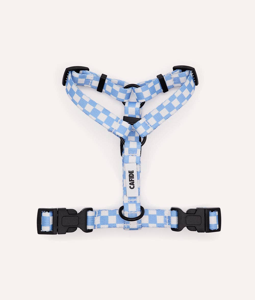 Vichy Blue Recycled PET Dog Harness by CAFIDE Juno