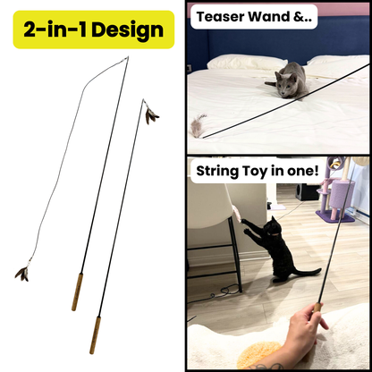 Forever Stick 2-in-1 cat wand and string toy design