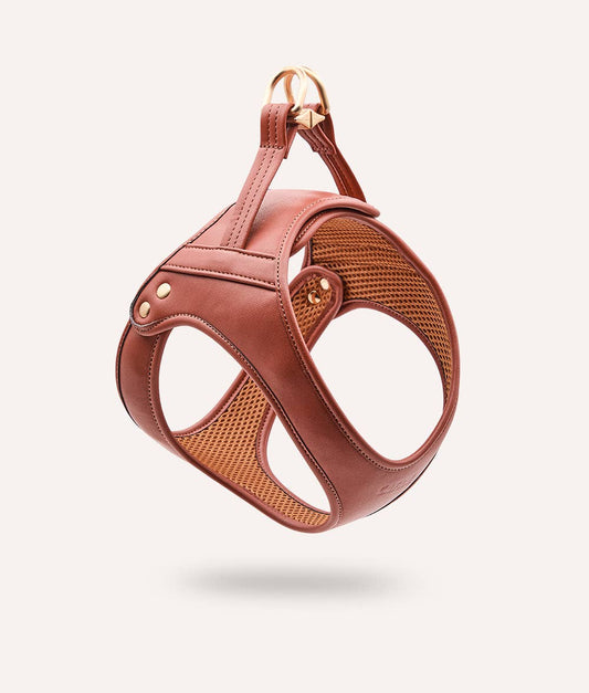 Brown Jala vegan leather dog harness handcrafted in Europe