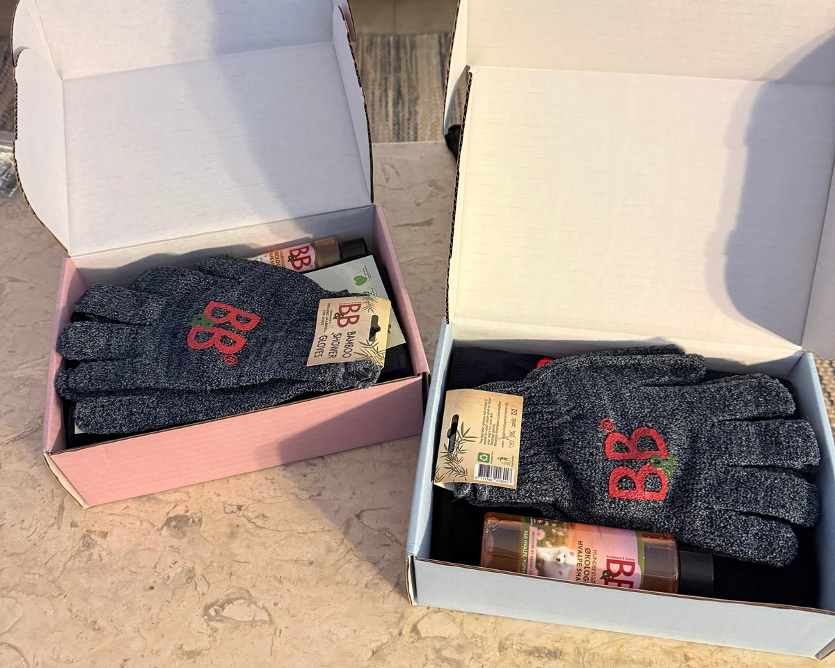 Open B&B Puppy’s First Bath gift box showing puppy grooming essentials