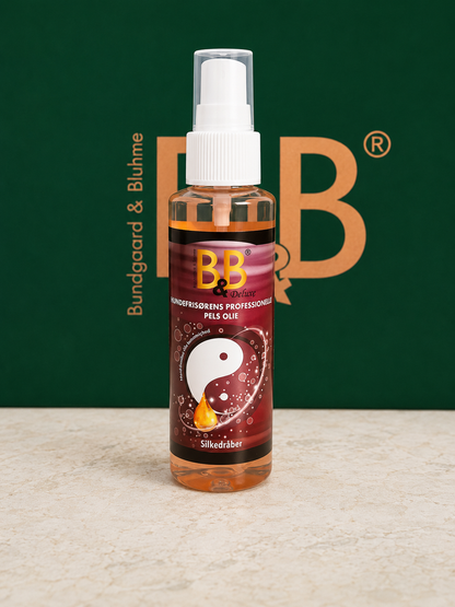 B&B Deluxe Professional Fur Oil Silk Drops for dogs front bottle