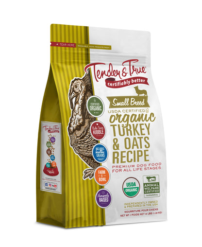 Organic Small Breed Turkey & Oats Dry Dog Food 4 lb bag