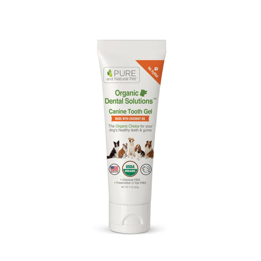 Pure and Natural Pet Organic Tooth Gel for Dogs sweet potato cinnamon 3 oz tube