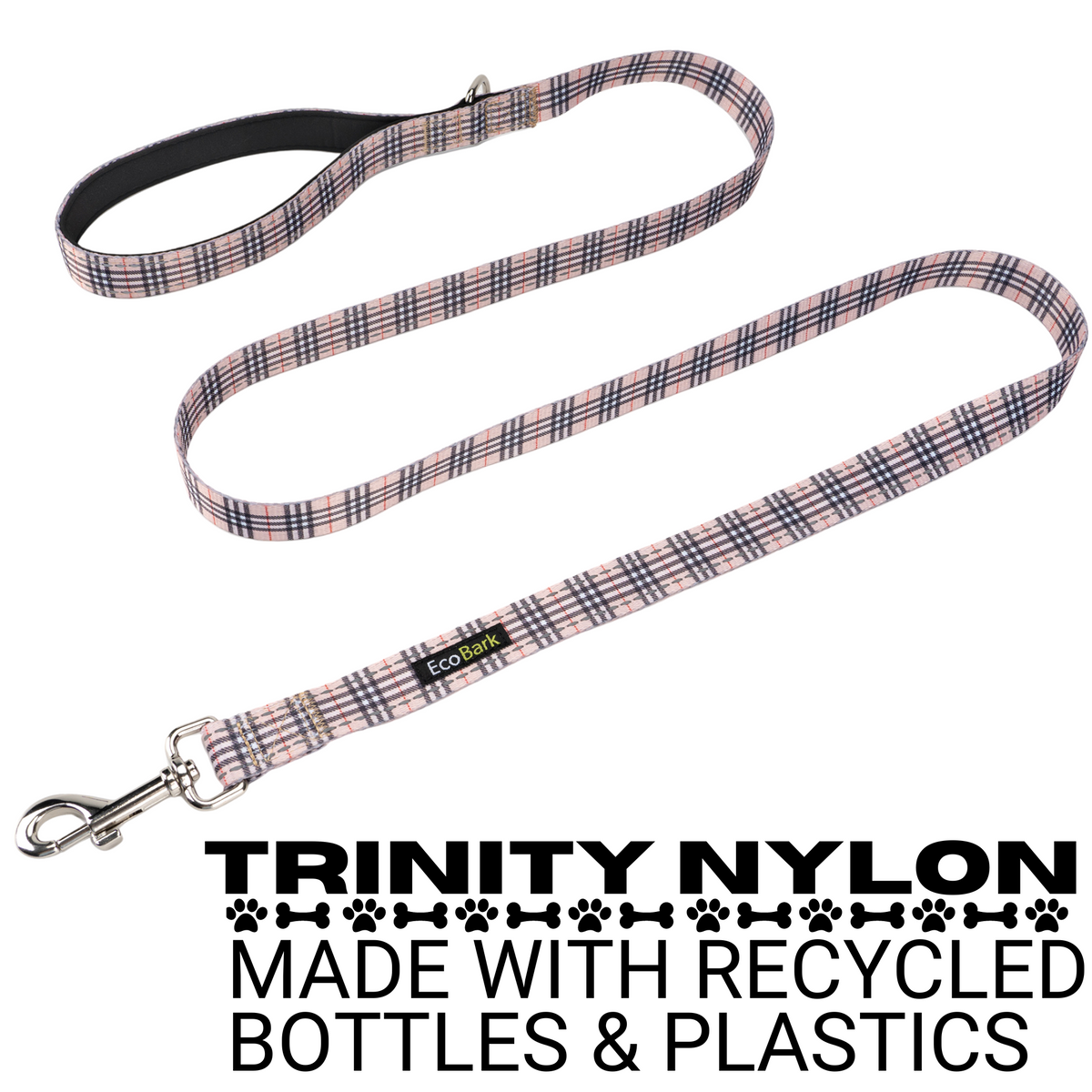 EcoBark dog leash made from recycled Trinity Nylon for strength and durability