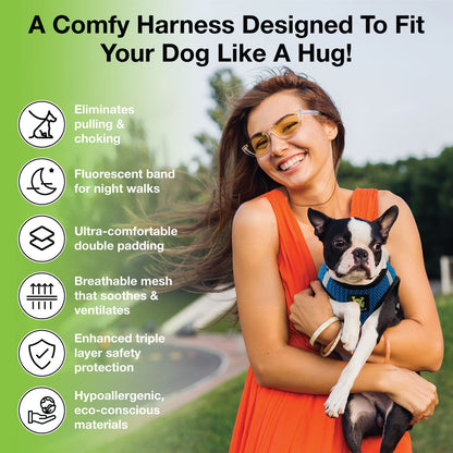 EcoBark step-in harness designed for a secure and comfortable fit on small dogs