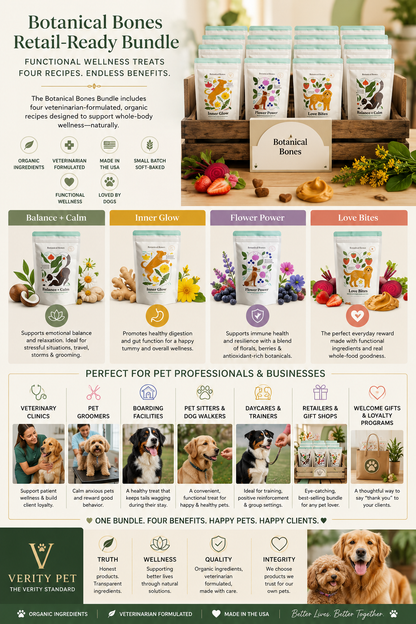 Verity Pet guide to the Botanical Bones Retail-Ready Bundle for pet professionals and retailer