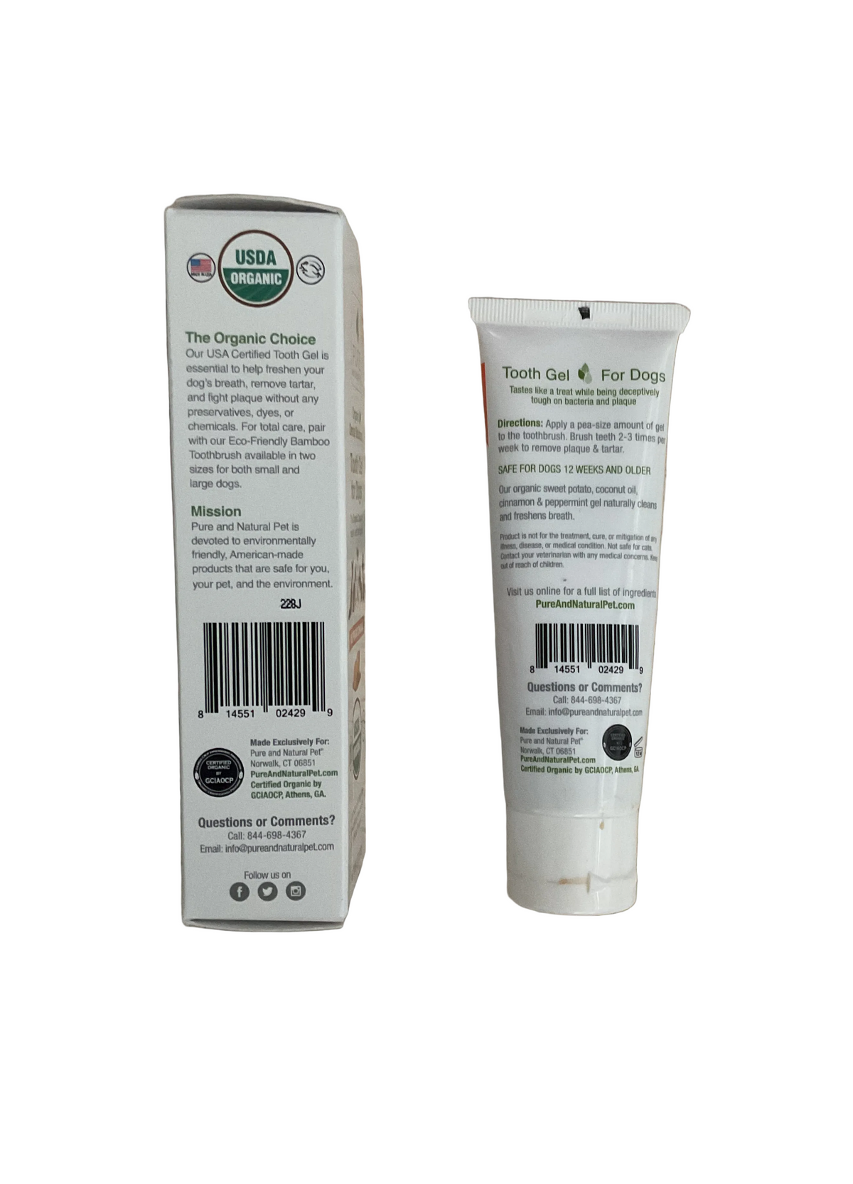 PURE and Natural Pet – Organic Dental Solutions® Tooth Gel for Dogs | 3 oz