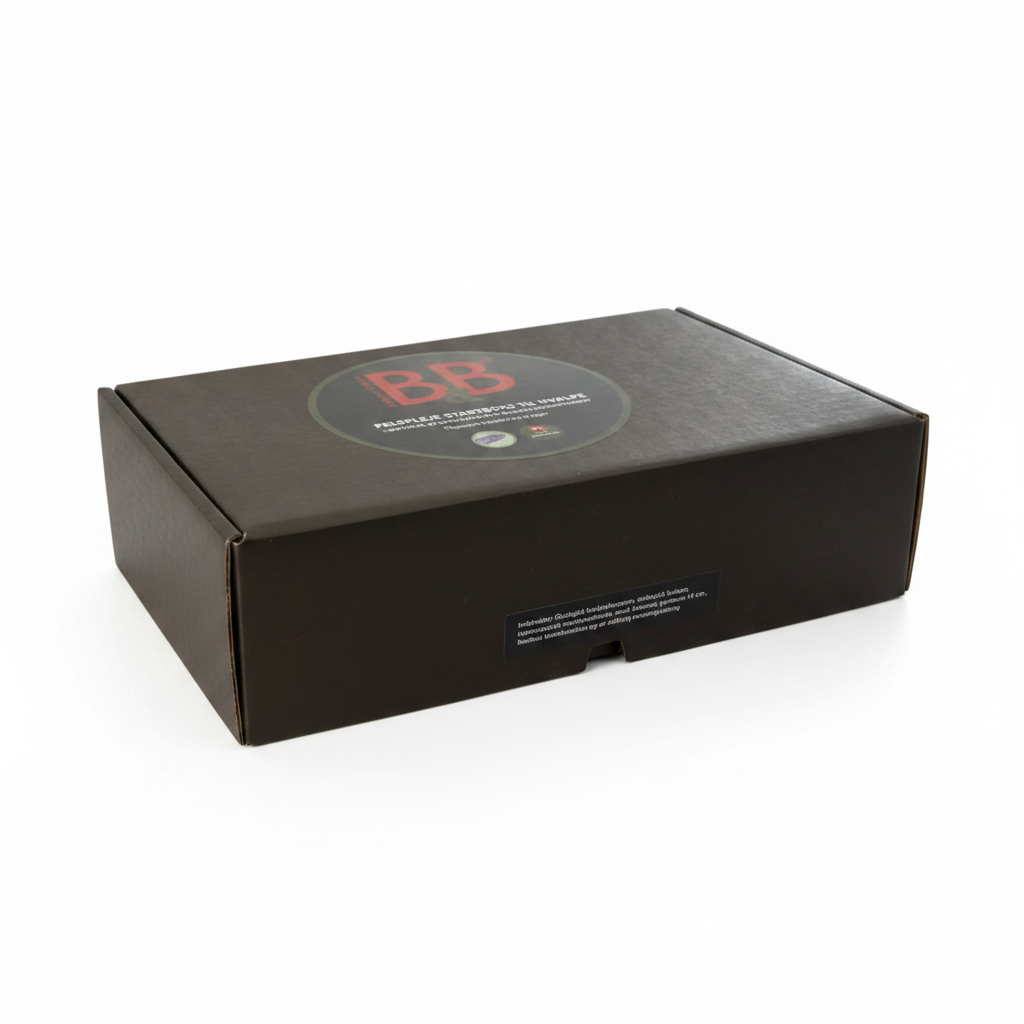 Closed B&B Fur Care Starter Box premium gift box packaging.