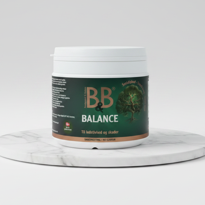 B&B Balance Multi Collagen 100 g dog supplement container on a clean white surface