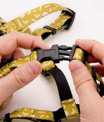 Memphis Mustard Design Recycled PET Harness | Juno | Size S