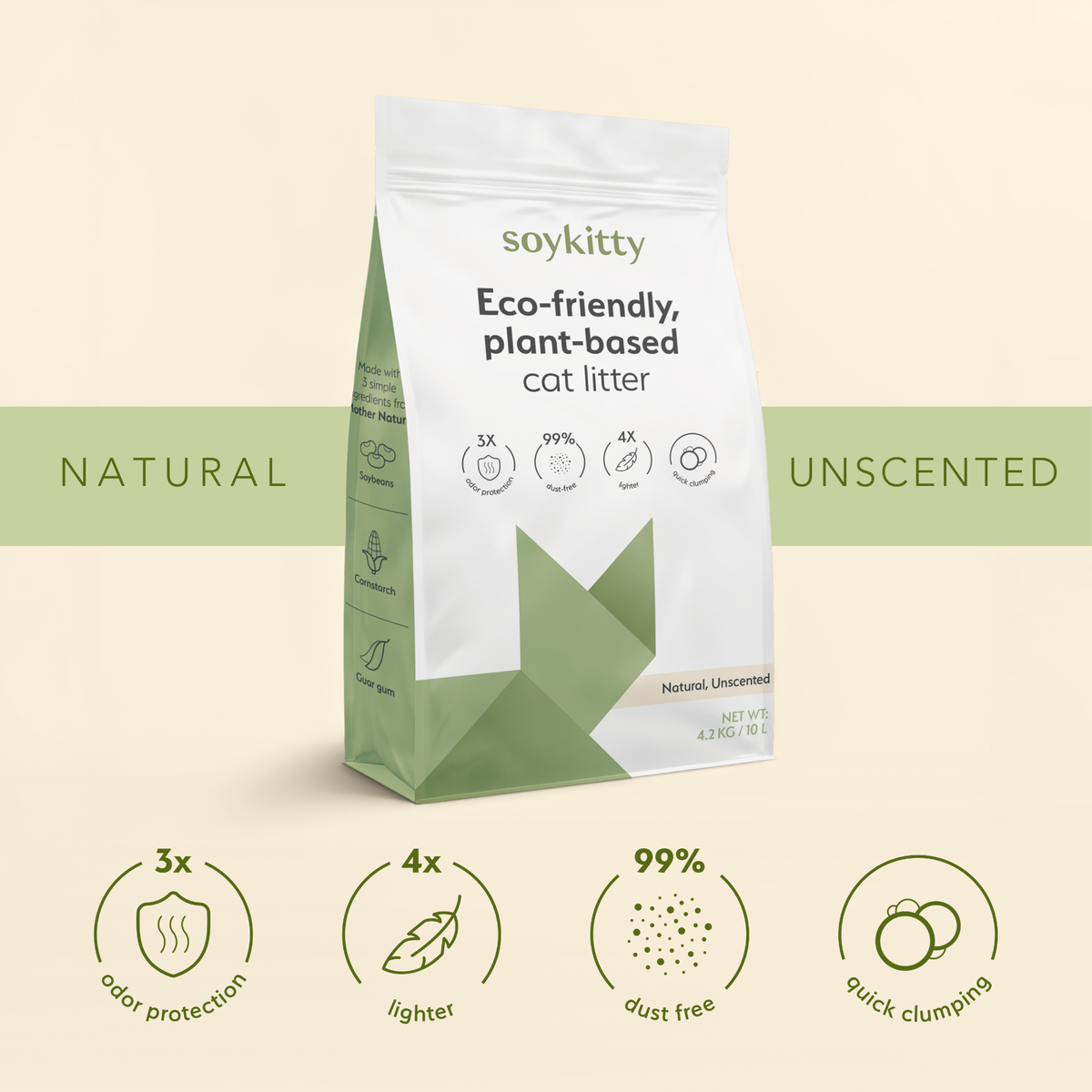 SoyKitty Unscented plant-based cat litter bag
