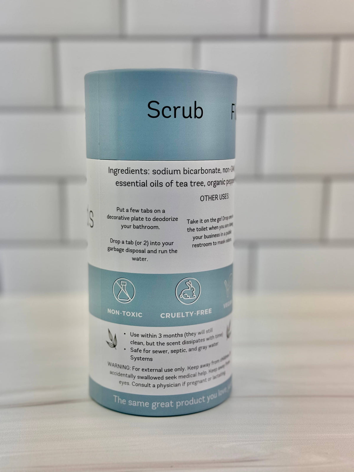 Back label of MamaSuds Toilet Bombs showing product information and directions.