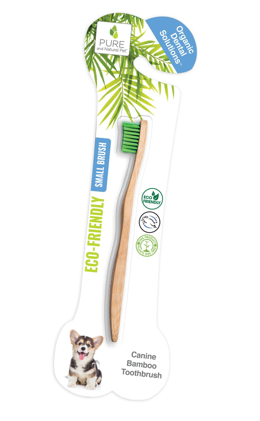 2-in-1 Bamboo Toothbrush for Small Dogs with eco-friendly bamboo handle and soft bristles