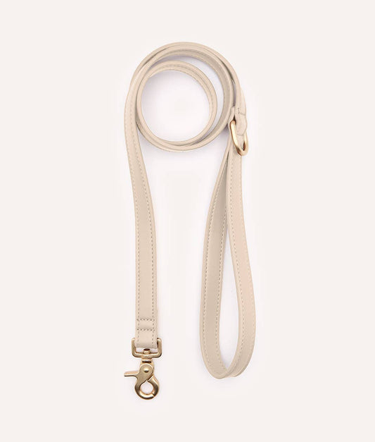 Beige Jala vegan leather dog leash handcrafted in Europe