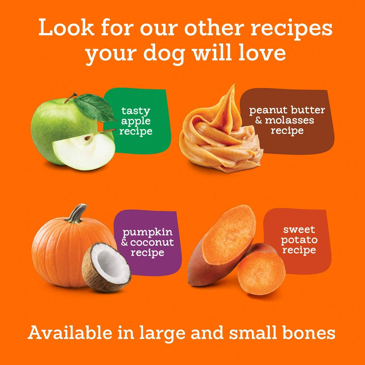 Riley’s Organics dog treat varieties including apple, peanut butter, pumpkin, and sweet potato