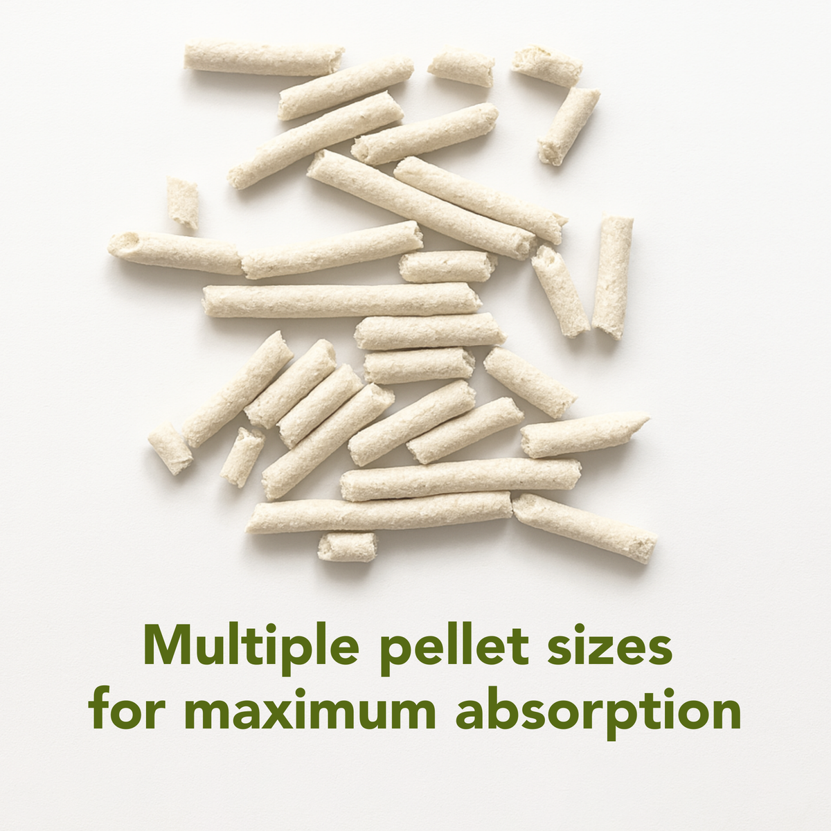 SoyKitty litter showing multiple pellet sizes