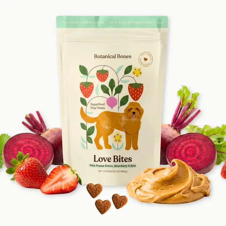 Botanical Bones Love Bites functional dog treats with wholesome ingredients